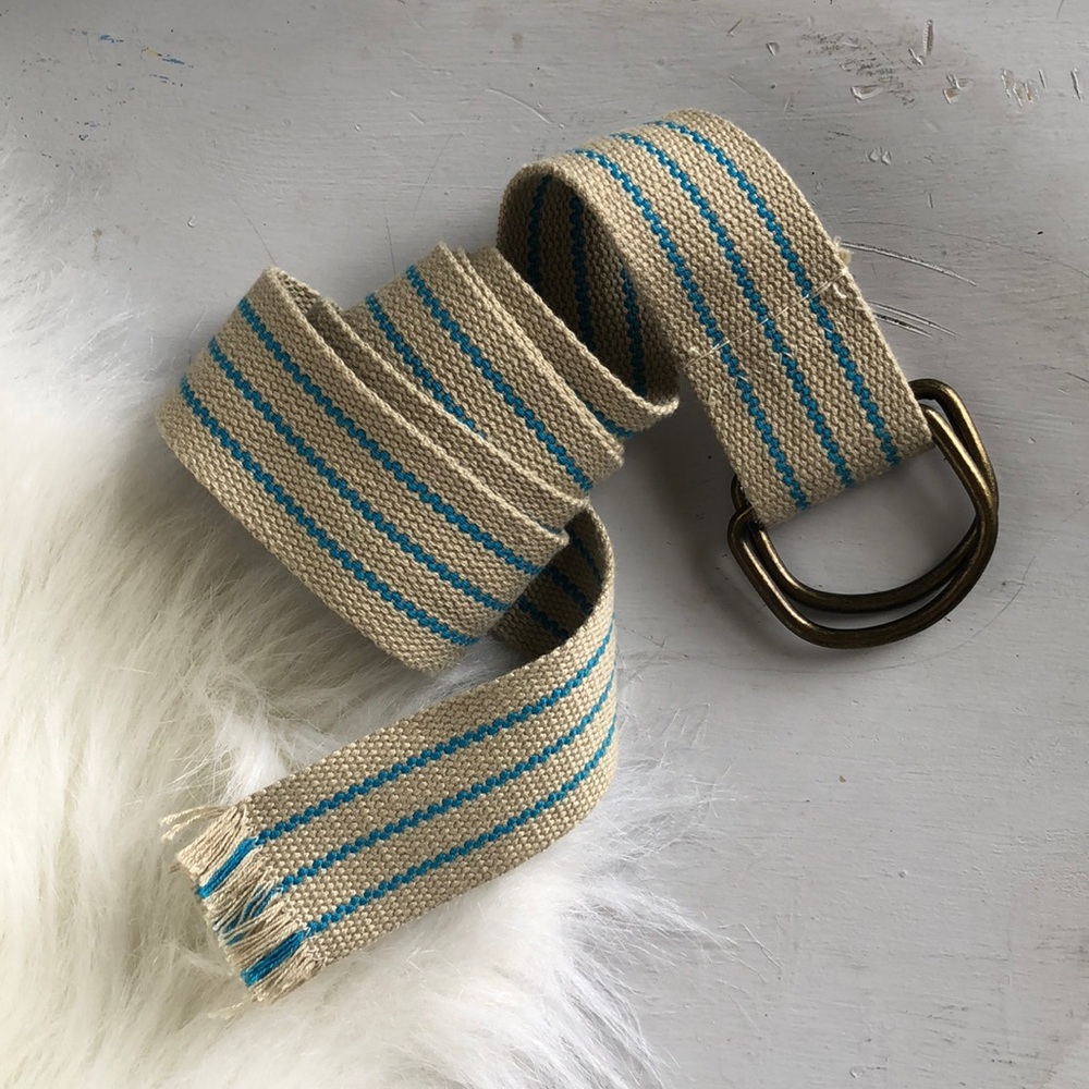 Men’s striped fabric belt